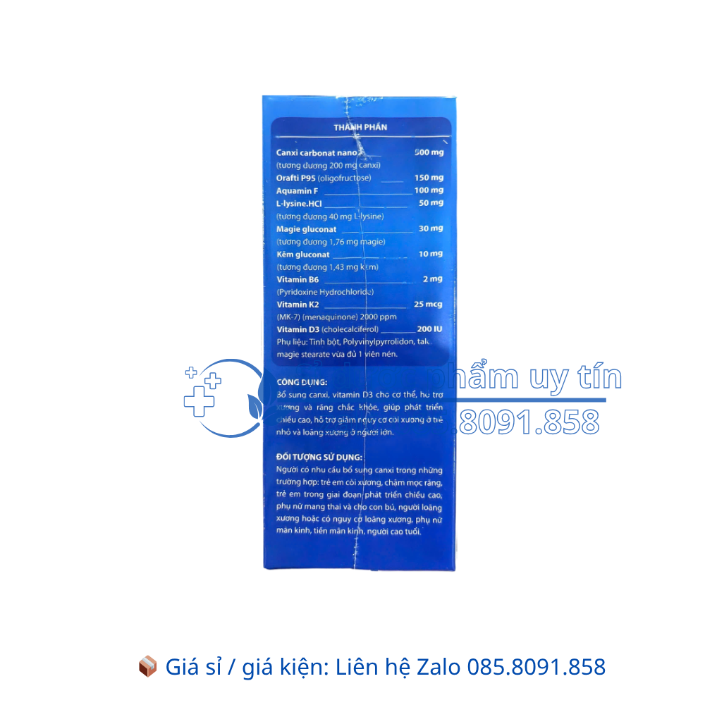 Viên uống GM Canxi Nano giúp xương và răng chắc khỏe, phát triển chiều cao hộp 30 viên