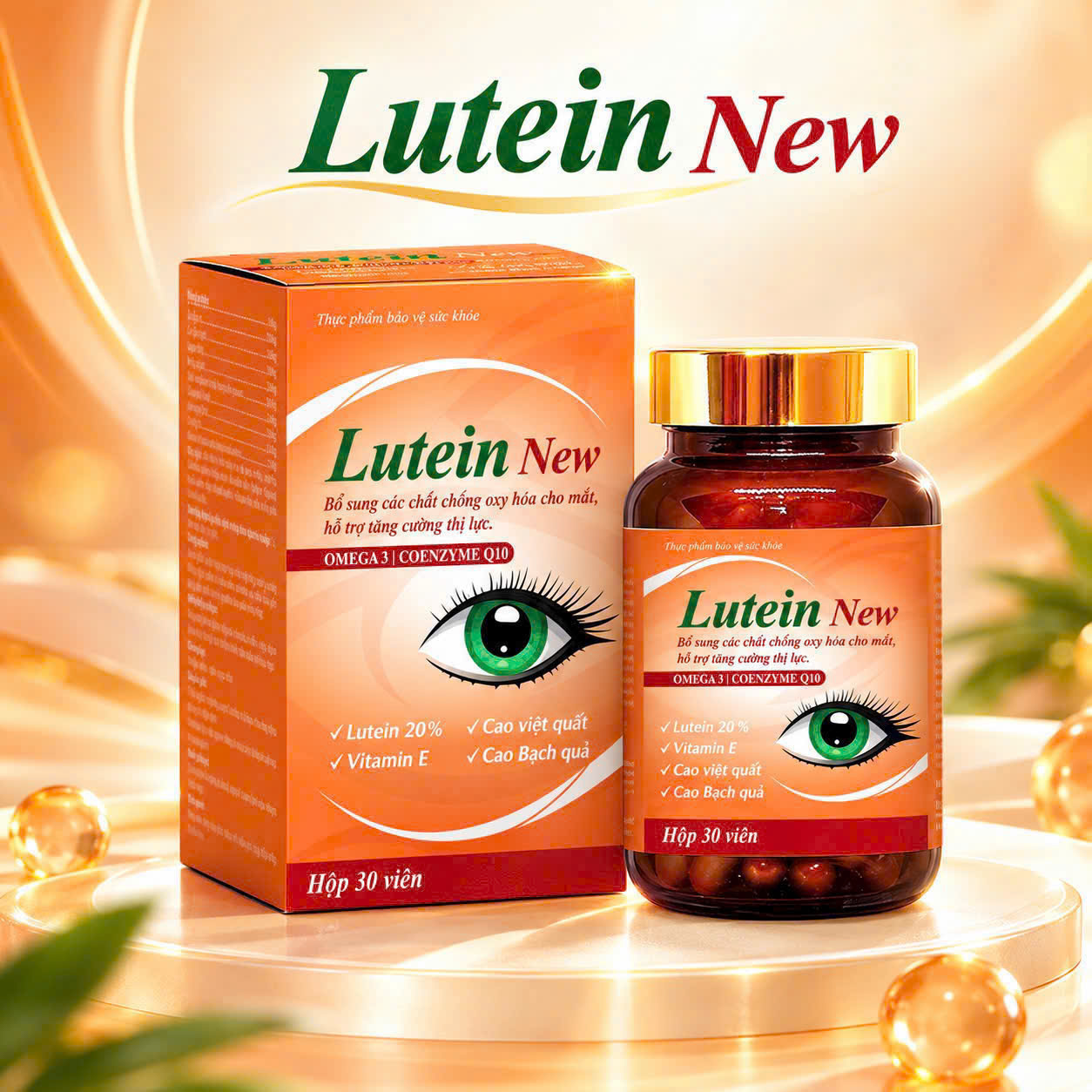 (Mua Sỉ Liên Hệ Zalo) Viên uống bổ mắt Lutein New giúp giúp bổ sung các chất chống oxy hoá, tăng cường thiwj lực hộp 30 viên