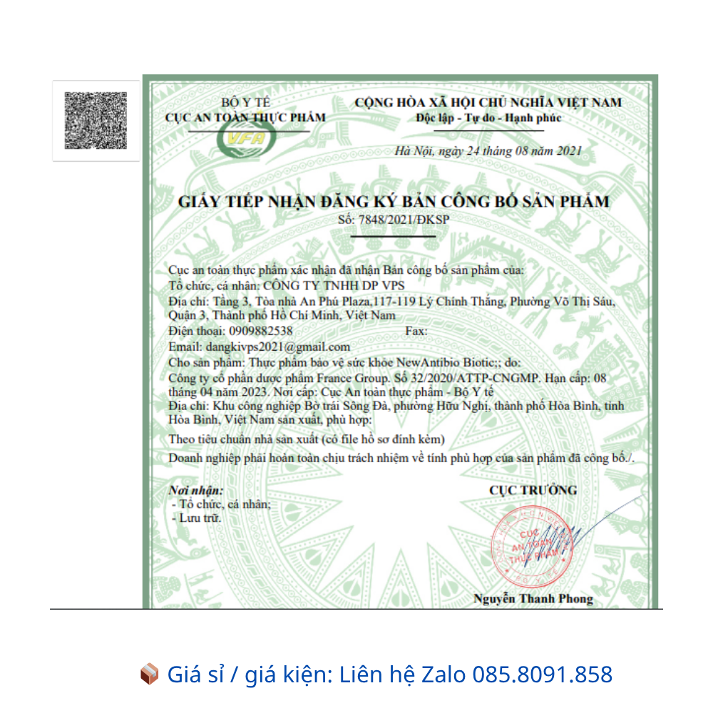 Men vi sinh New Antibio Biotic giúp bổ sung lợi khuẩn, giúp cải thiện hệ vi sinh đường ruột hộp 30 gói