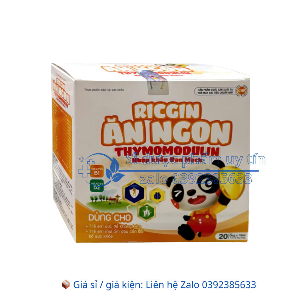 Siro Ricgin Ăn Ngon Thymomodulin giúp ăn ngon miệng, tăng cường sức đề kháng,  tăng cường tiêu hóa hộp 20 ống
