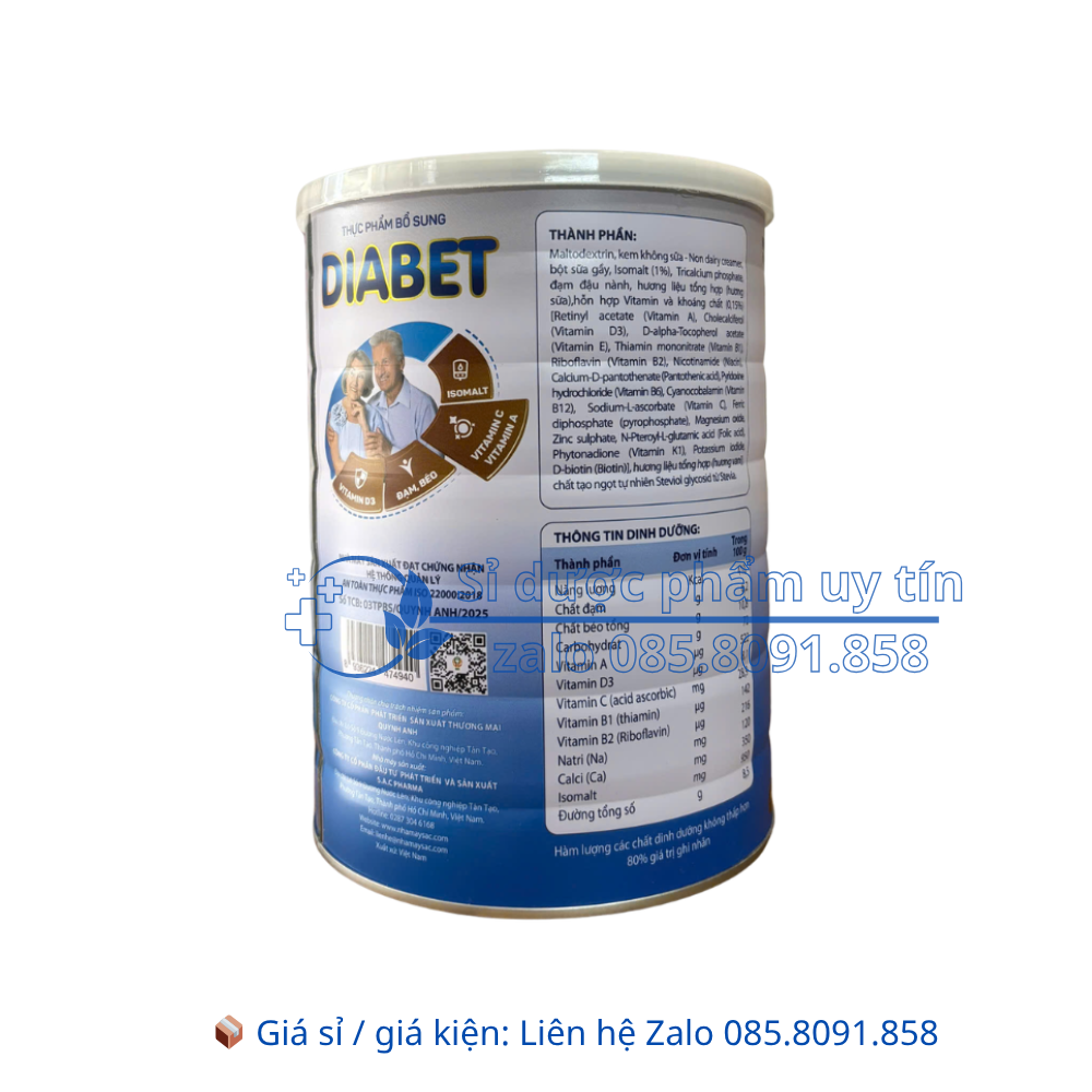 Sữa Diabet giúp bổ sung dinh dưỡng cho người tiểu đường hộp 900g
