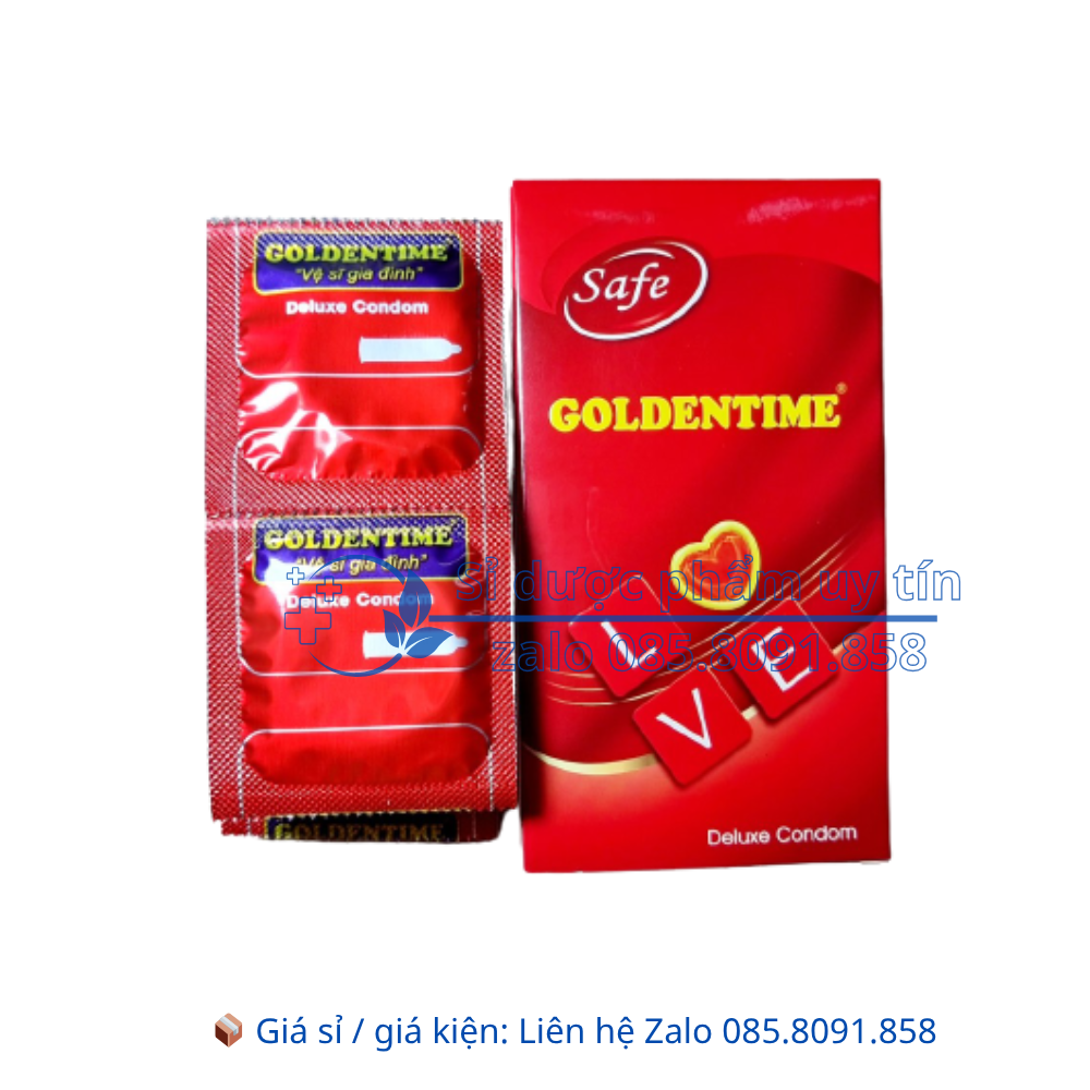 Bao cao su trơn Goldentime hộp 10 cái