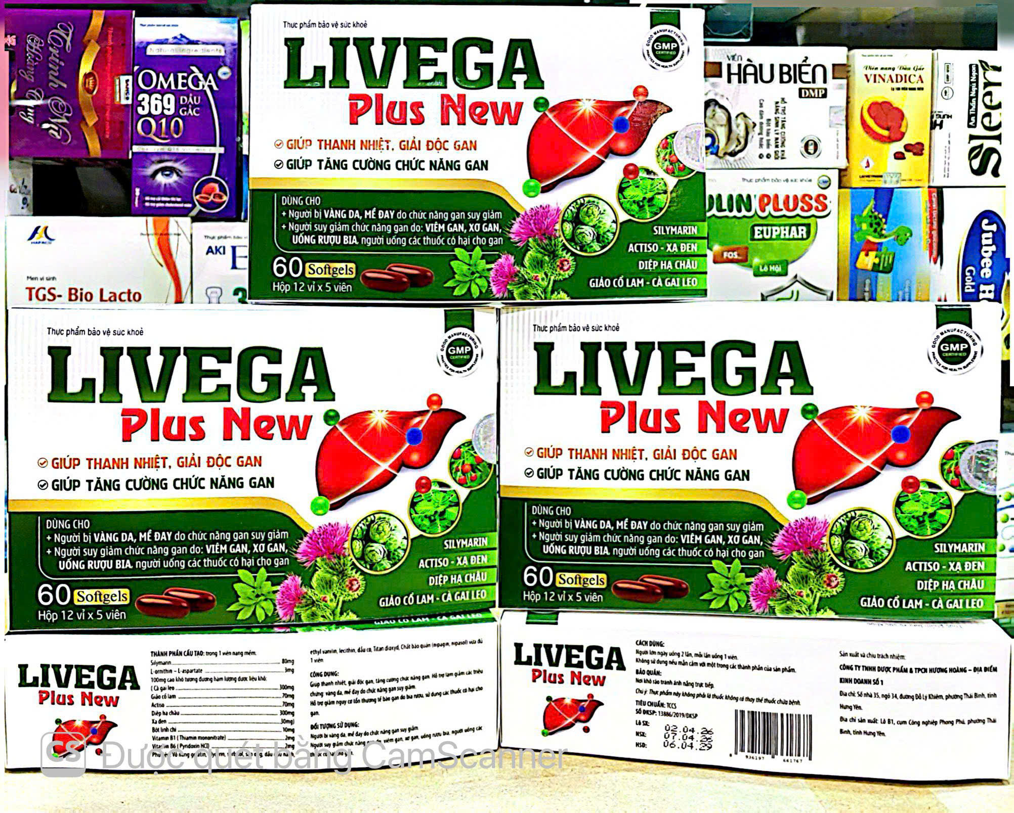 Viên uống bổ gan Livega Plus New giúp giải độc gan, bảo vệ gan hộp 60 viên