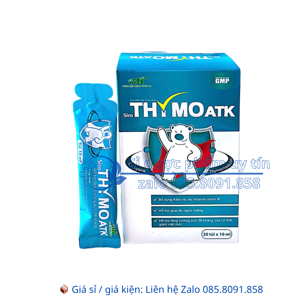 Siro Thymo ATK giúp ăn ngon miệng, tăng cường sức đề kháng của cơ thể, giảm mệt mỏi hộp 20 gói