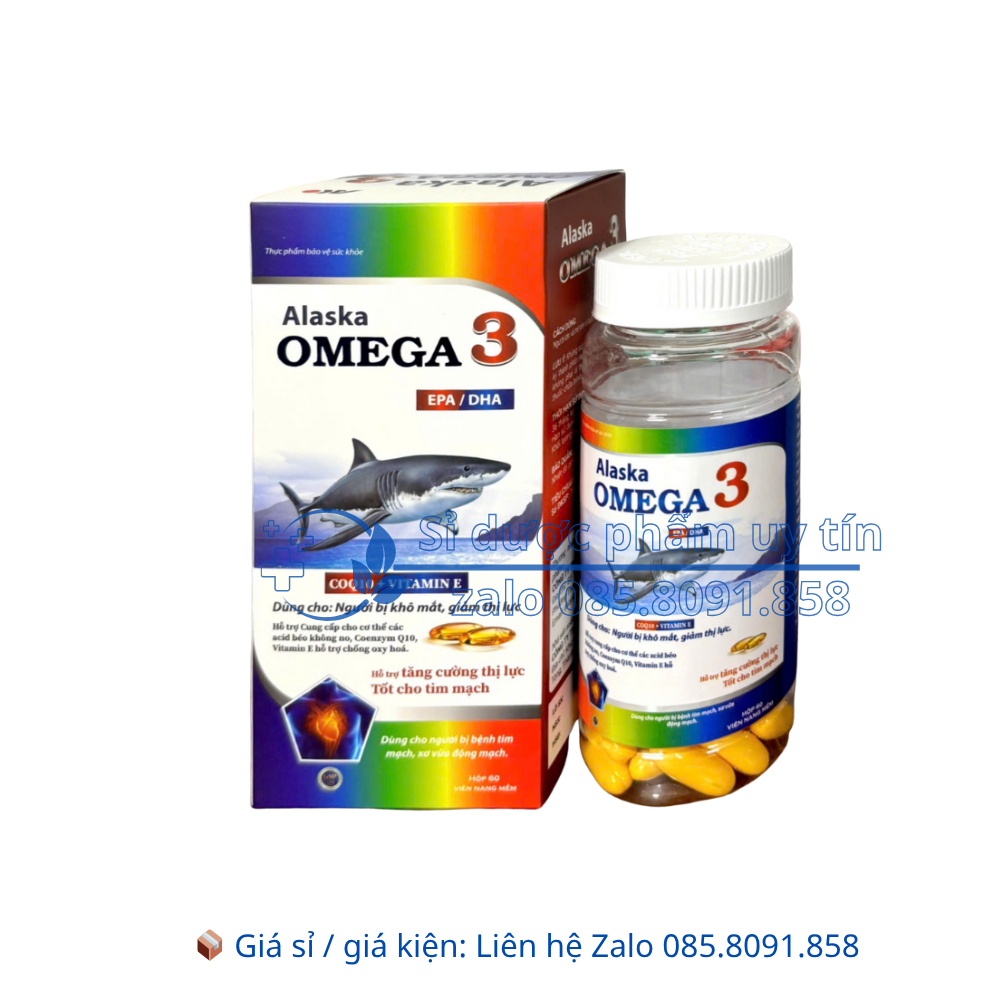 Viên uống Alaska Omega 3 giúp tăng cường thị lực tốt, tốt cho tim mạch hộp 60 viên