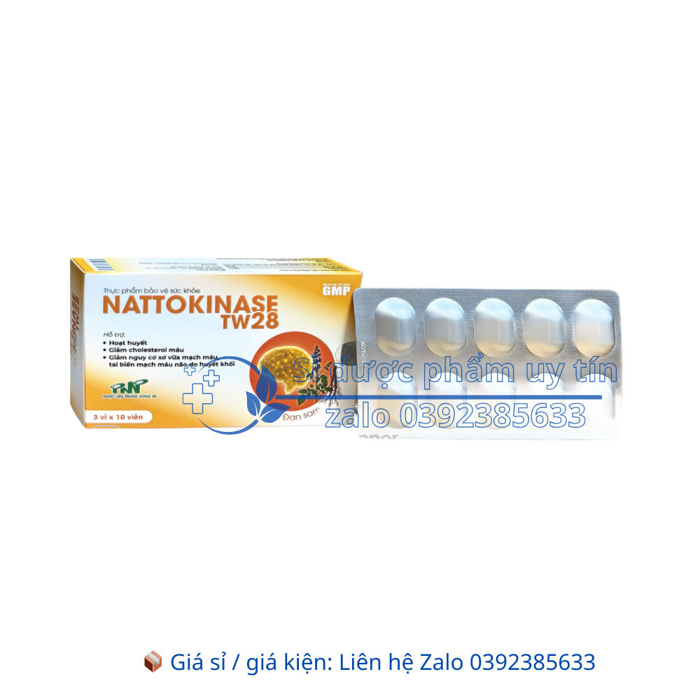 Bổ Não NattOkinase tw28 giúp hoạt huyết giúp giảm cholesterol máu hộp 30 viên