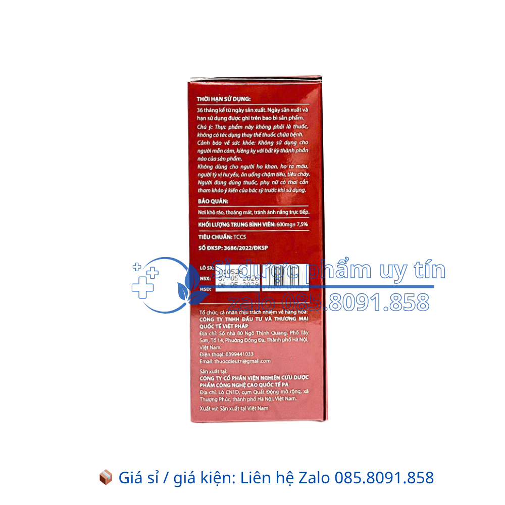 Viên uống Bổ Phổi Cordyceps giúp bổ phổi, hỗ trợ giảm ho, giảm đờm, giảm đau rát họng, khản tiếng hộp 30 viên