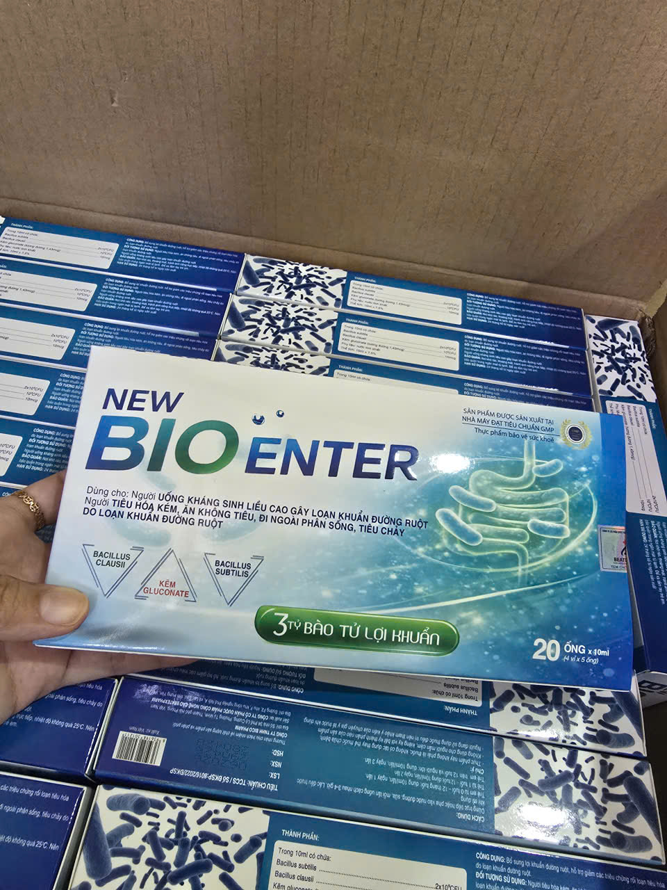 (Mua Sỉ Liên Hệ Zalo) Men Vi Sinh New Bio Enter Xanh giúp bổ sung lợi khuẩn đường ruột giảm rối loạn tiêu hóa hộp 20 ống