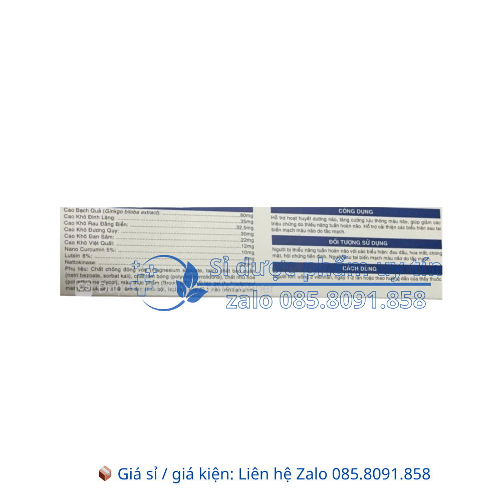 Viên uống Bổ não Nano Ikigai Nattokinase 200FU giúp hoạt huyết dưỡng não, tăng cường lưu thông máu não, giúp giảm các triệu chứng do thiểu năng tuần hoàn não hộp 40 viên