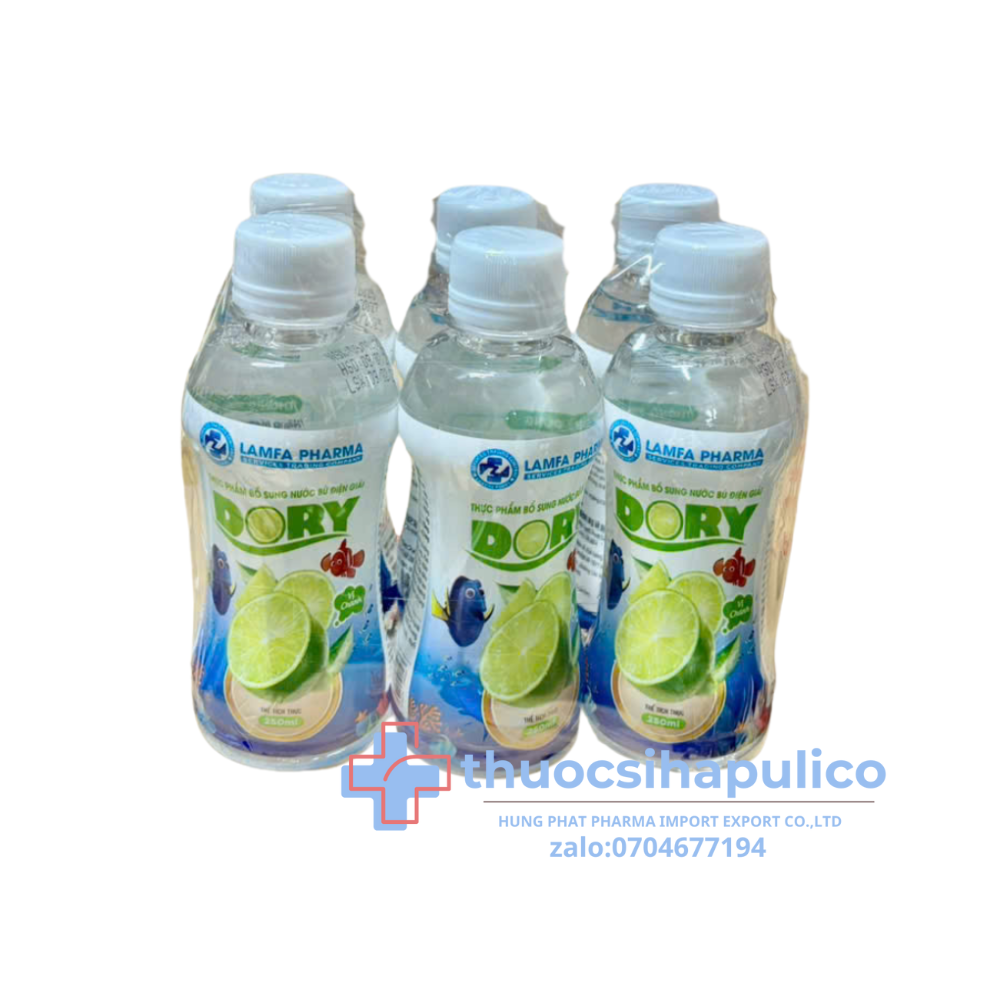 Bù nước điện giải Dory vị chanh giúp bù nước điện giải lốc 6 chai