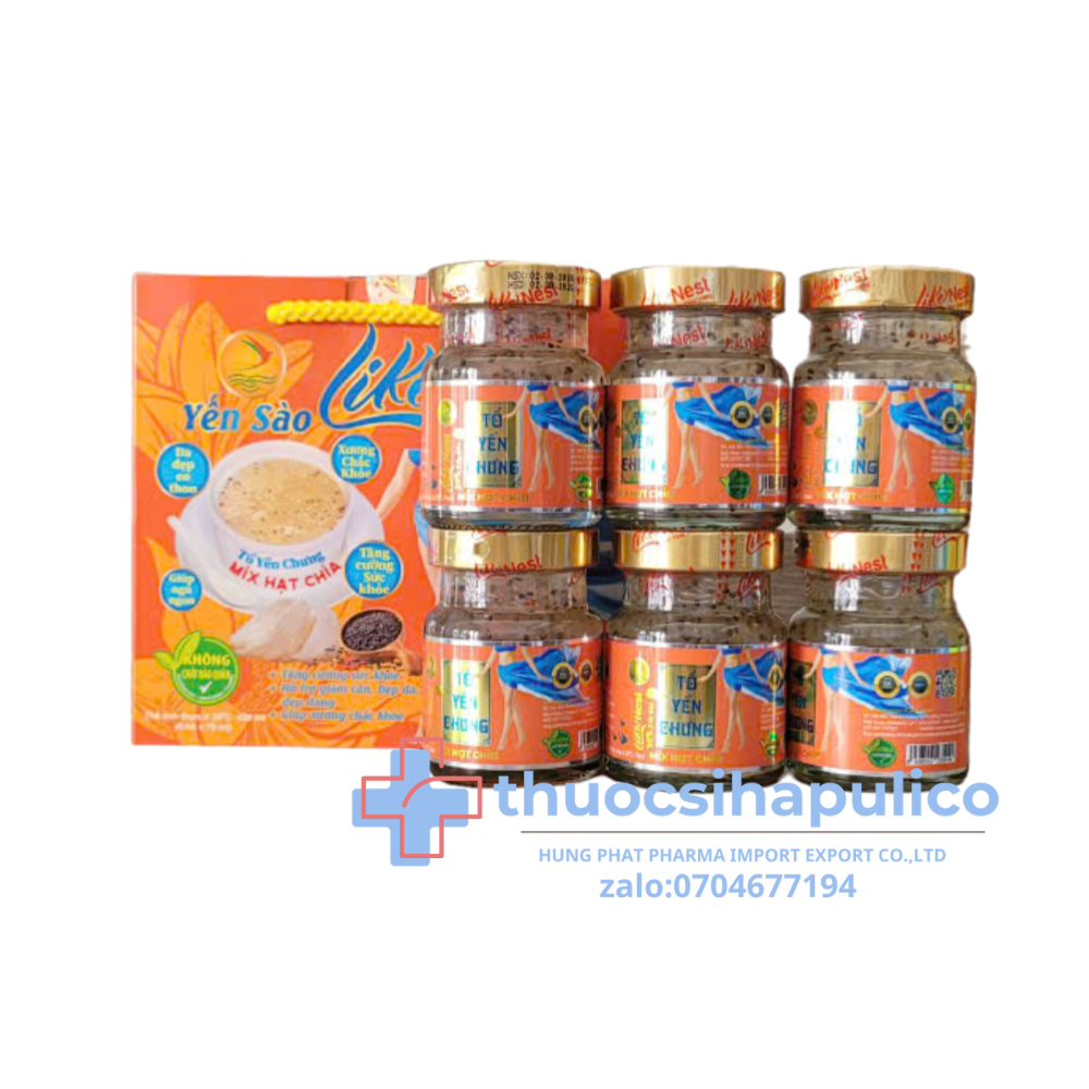Yến Sào Mix Hạt Chia Like Nest giúp tăng sức khoẻ, tốt cho tim mạch hộp 6 hũ