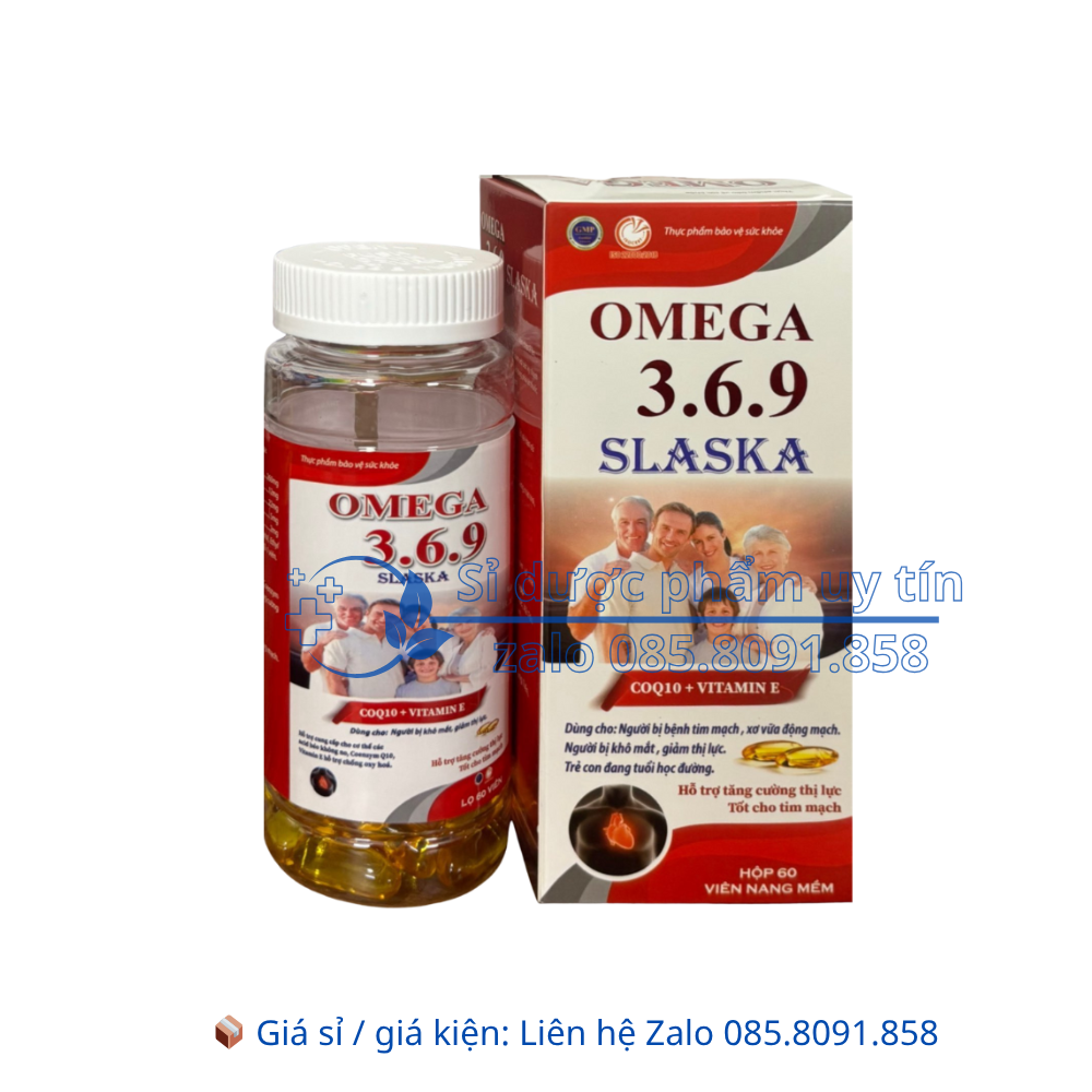 Viên uống Omega 3.6.9 Slaska giúp tăng cường thị lực, tốt cho tim mạch hộp 60 viên