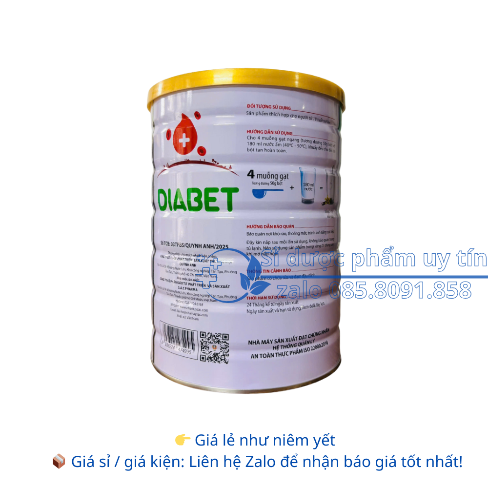Sữa Diabet giúp ổn định đường huyết, tăng sức khoẻ hộp 900g
