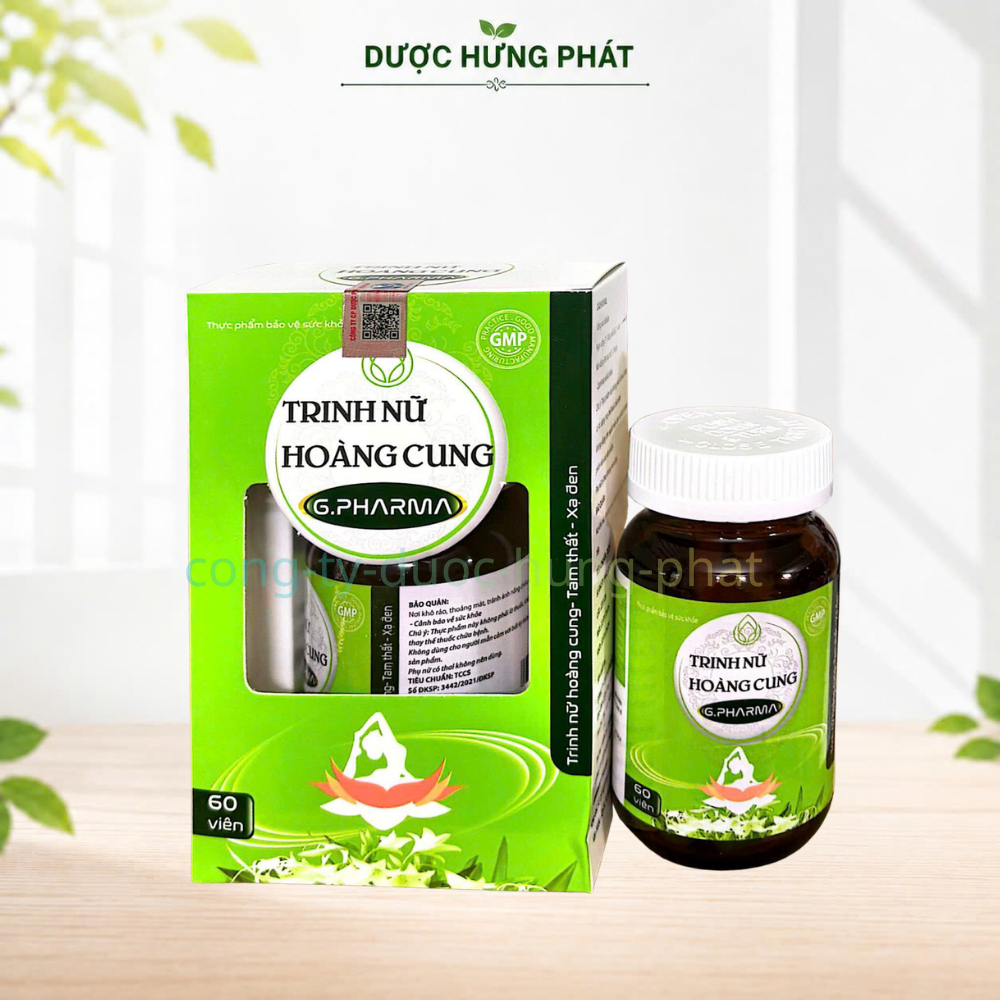 Viên uống Trinh Nữ Hoàng Cung G.Pharma giúp hỗ trợ giảm sự phát triển của u xơ hộp 60 viên