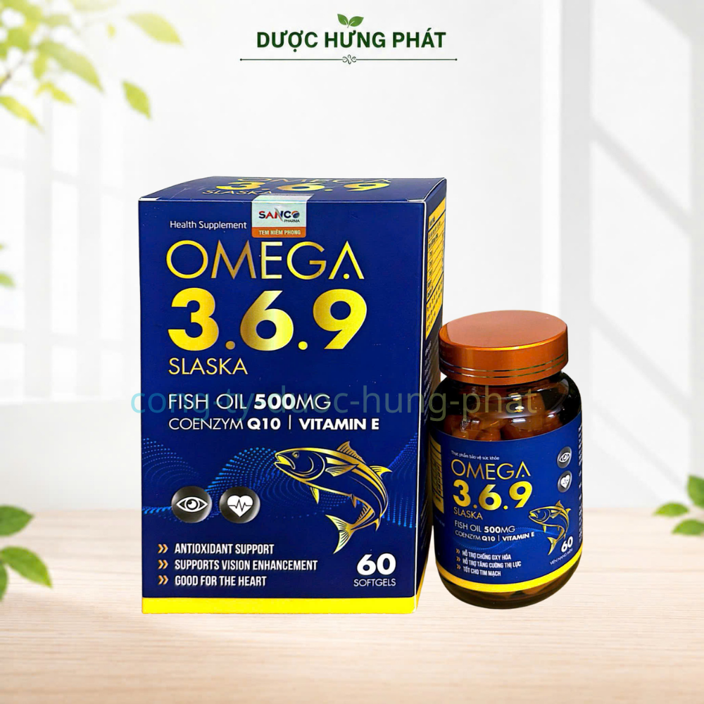 Viên uống Omega 3.6.9 Slaska giúp tăng cường thị lực, tốt cho tim mạch hộp 60 viên