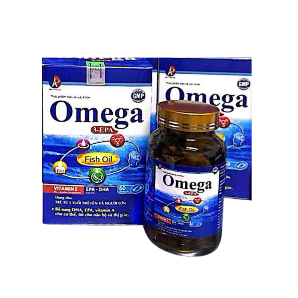 (Mua Sỉ Liên Hệ Zalo) Viên uống Omega 3-EPA giúp bổ sung DHA, EPA, vitamin A cho cơ thể, tốt cho não bộ và thị giác hộp 60 viên