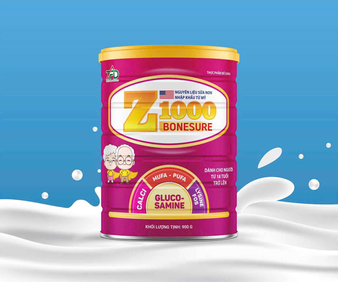 Sữa dinh dưỡng Z1000 Bonesure hộp 900g