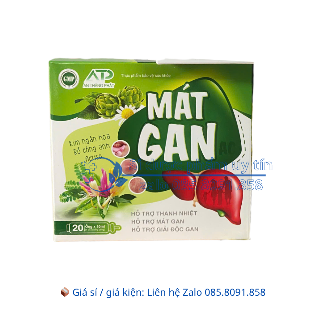 Siro Mát Gan AC An Thắng Phát giúp thanh nhiệt, mát gan, giải độc gan hộp 20 ống