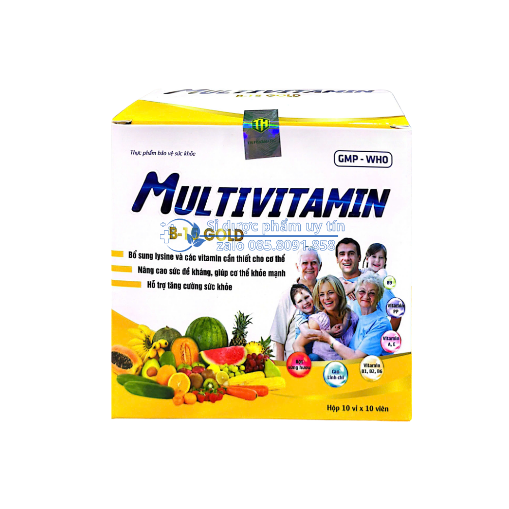 Viên uống Multivitamin B-15 Gold giúp bổ sung lysine và các vitamin, giúp  tăng cường sức khỏe, nâng cao sức đề kháng hộp 100 viên