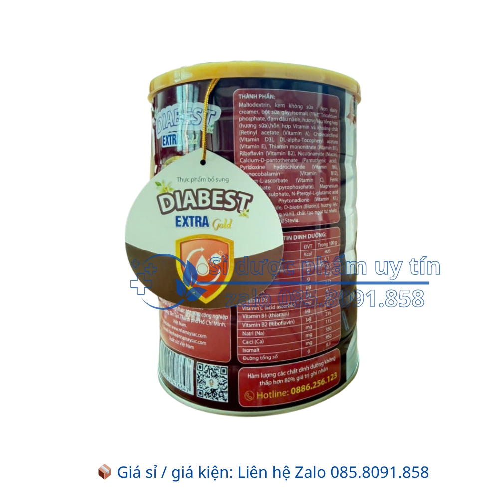 Sữa Diabest Extra Gold giúp bổ sung dinh dưỡng, tăng sức khoẻ hộp 800g