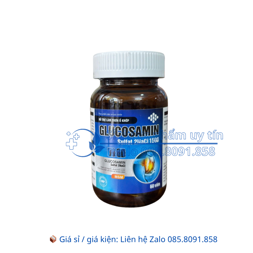 Viên uống Glucosamin Sulfat 2NaCl 1500 giúp làm trơn ổ khớp, giúp khớp vận động linh hoạt hộp 60 viên