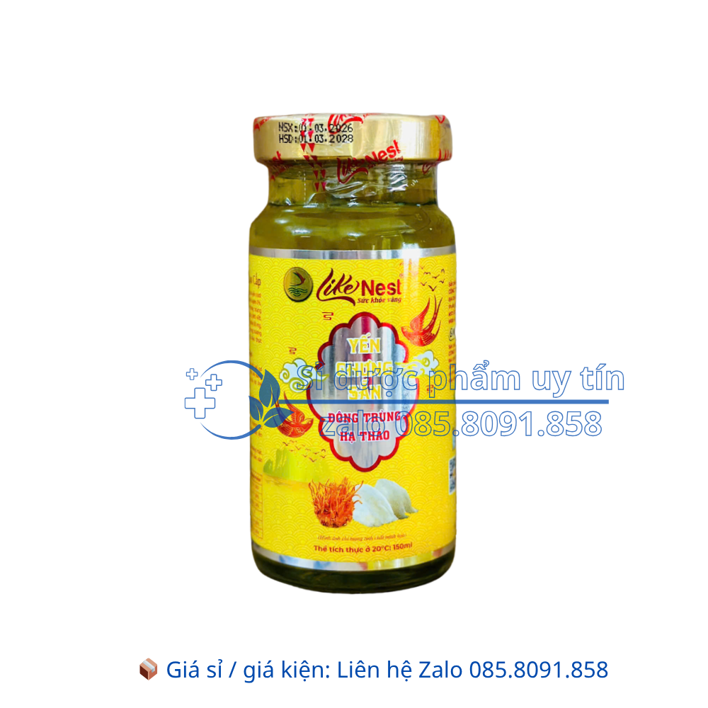 Yến Chưng Đông Trùng Hạ Thảo Like Nest  giúp bồi bổ cơ thể, tăng cường sức khoẻ lọ 150ml