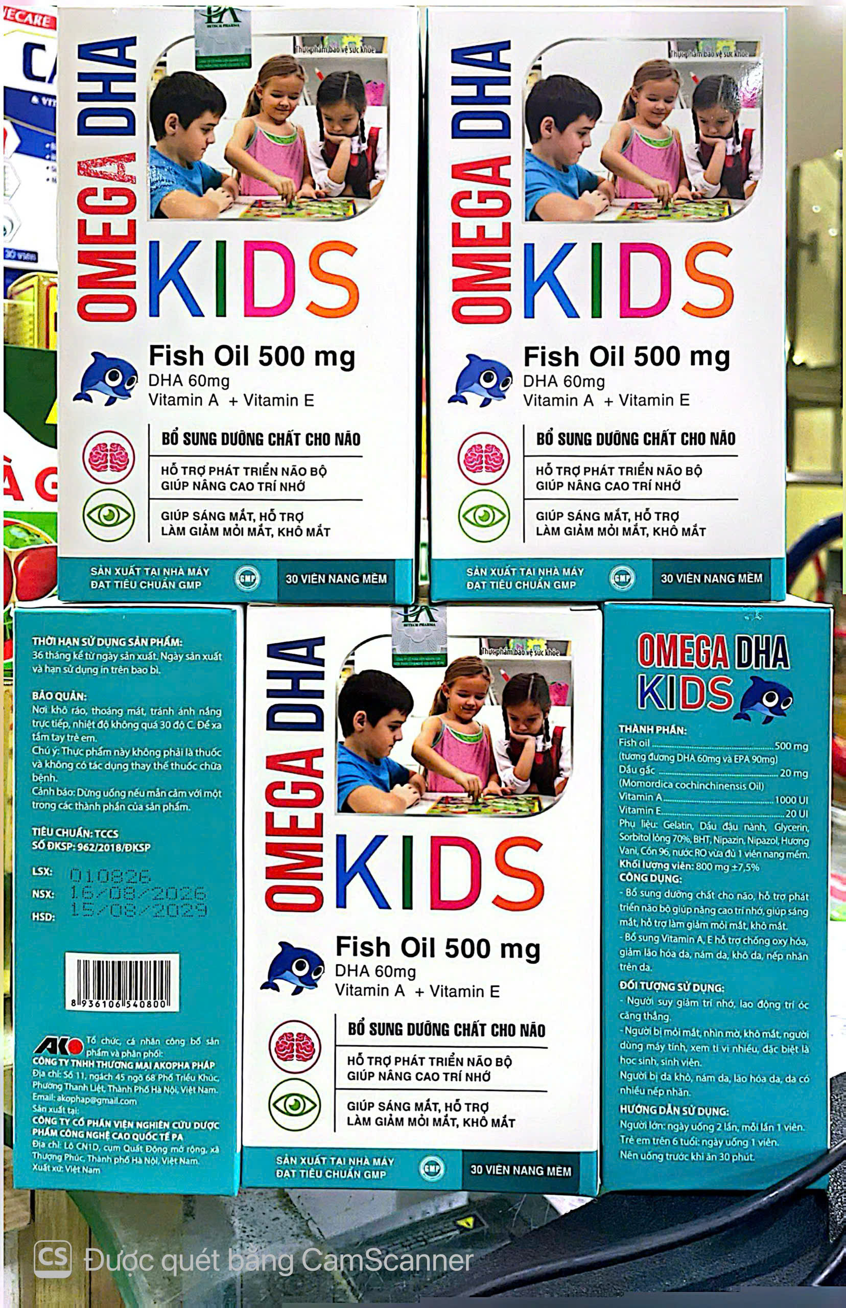 Viên uống bổ não Omega DHA Kids giúp phát triển não bộ, tăng trí nhớ hộp 30 viên