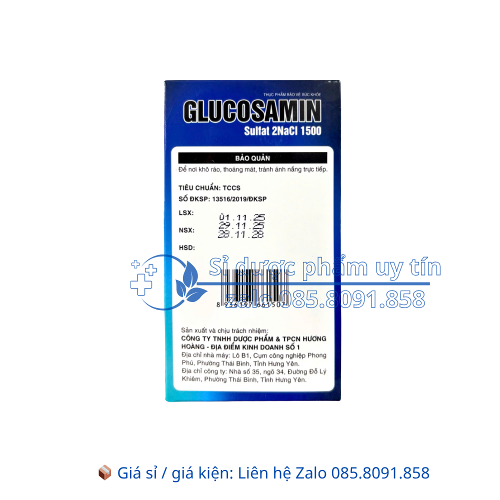 Viên uống Glucosamin Sulfat 2NaCl 1500 giúp làm trơn ổ khớp, giúp khớp vận động linh hoạt hộp 60 viên