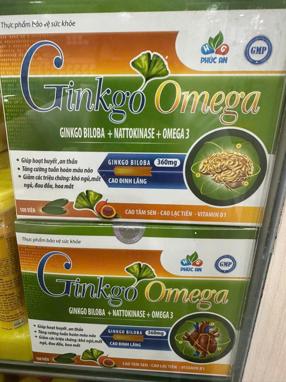(Mua Sỉ Liên Hệ Zalo) Viên uống bổ não Ginkgo Omega giúp an thần, hỗ trợ tăng cường lưu thông máu não hộp 100 viên
