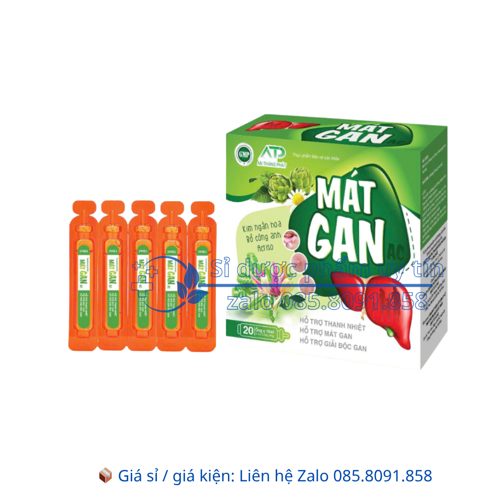 Siro Mát Gan AC giúp thanh nhiệt, mát gan, giải độc gan hộp 20 ống