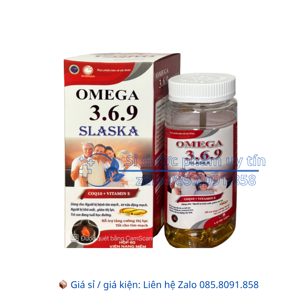 Viên uống Omega 3.6.9 Slaska giúp tăng cường thị lực, tốt cho tim mạch hộp 60 viên
