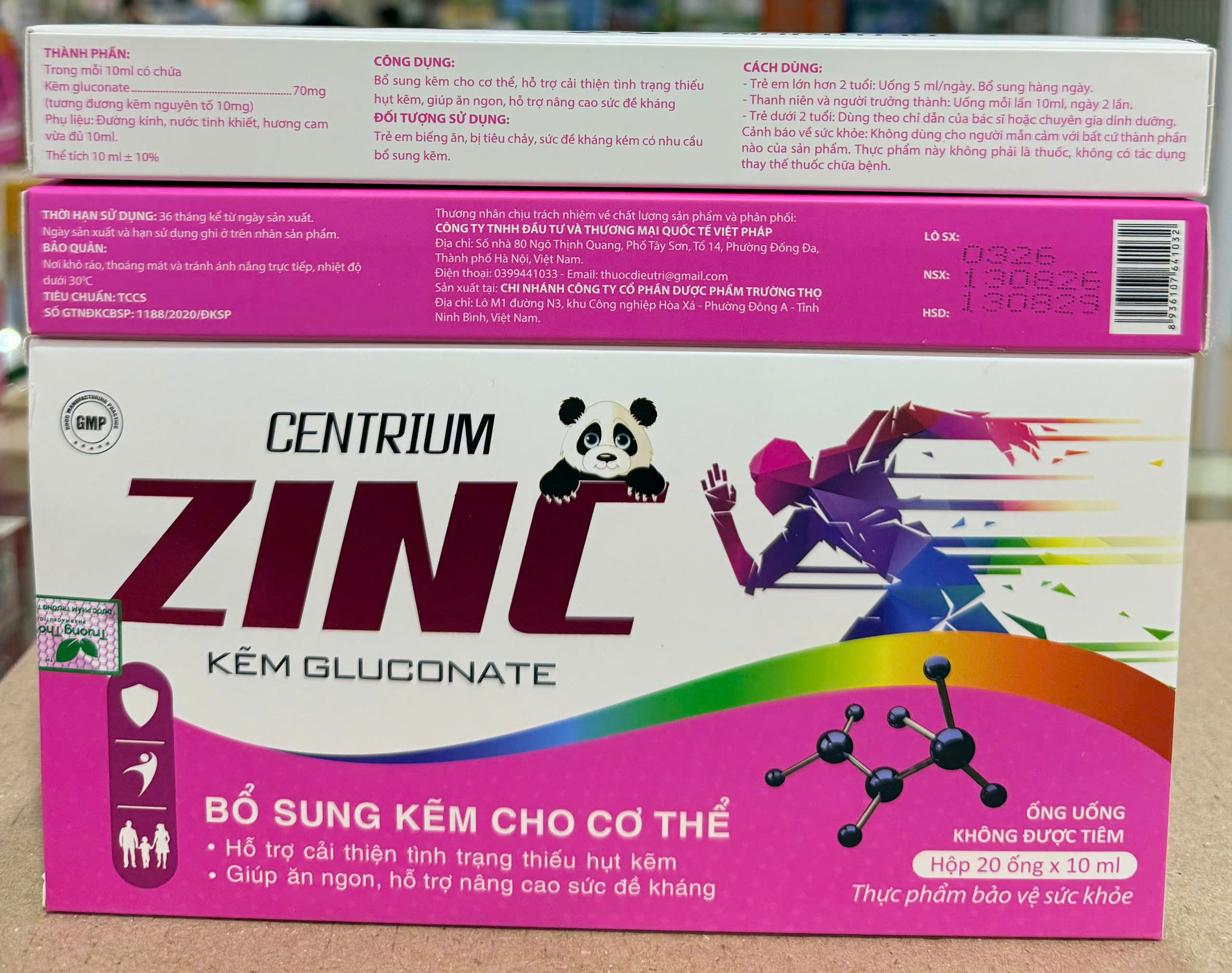 (Mua Sỉ Liên Hệ Zalo) Siro Centrium Zinc Kẽm Gluconate giúp bổ sung kẽm, ăn ngủ ngon, tăng cường sức đề kháng hộp 20 ống
