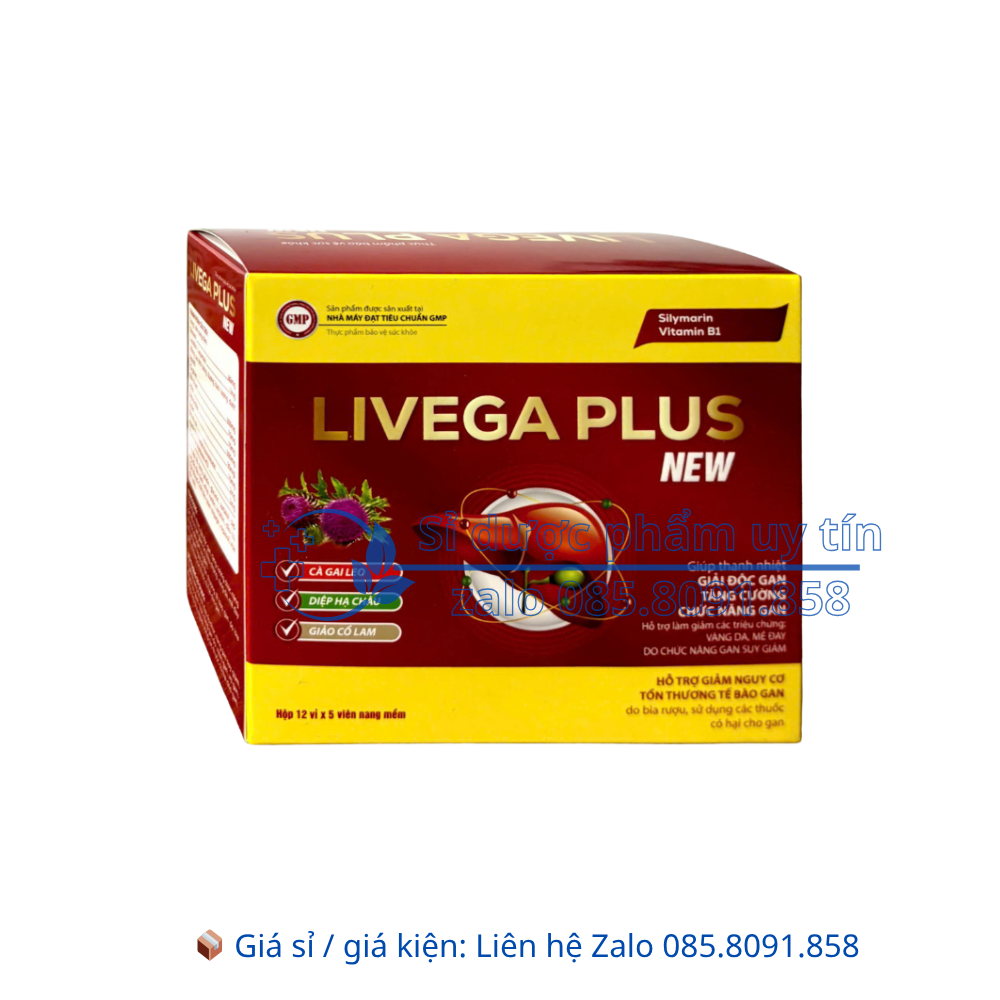 Viên uống bổ gan Livega Plus New giúp thanh nhiệt, giải độc gan, tăng cường chức năng gan hộp 60 viên