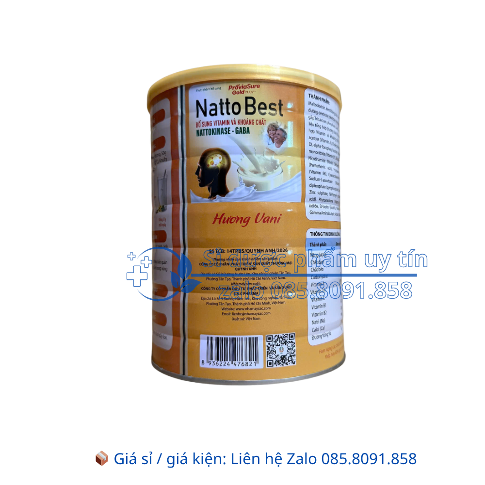 Sữa bổ não Proviasure Gold Plus+++ Natto Best hộp 800g