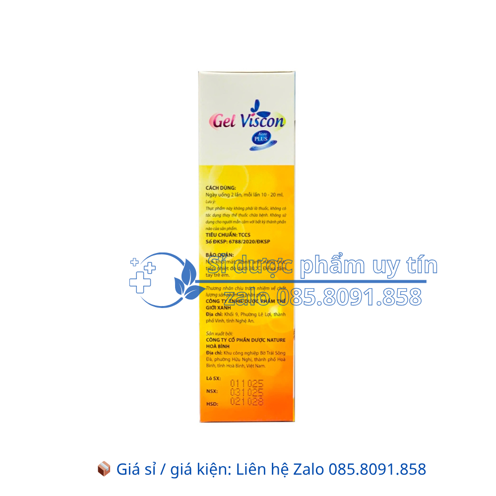Gel Viscon Kore Plus giúp giảm đầy bụng, khó tiêu, ợ hơi, ợ chua, đau thượng vị, trào ngược hộp 20 gói