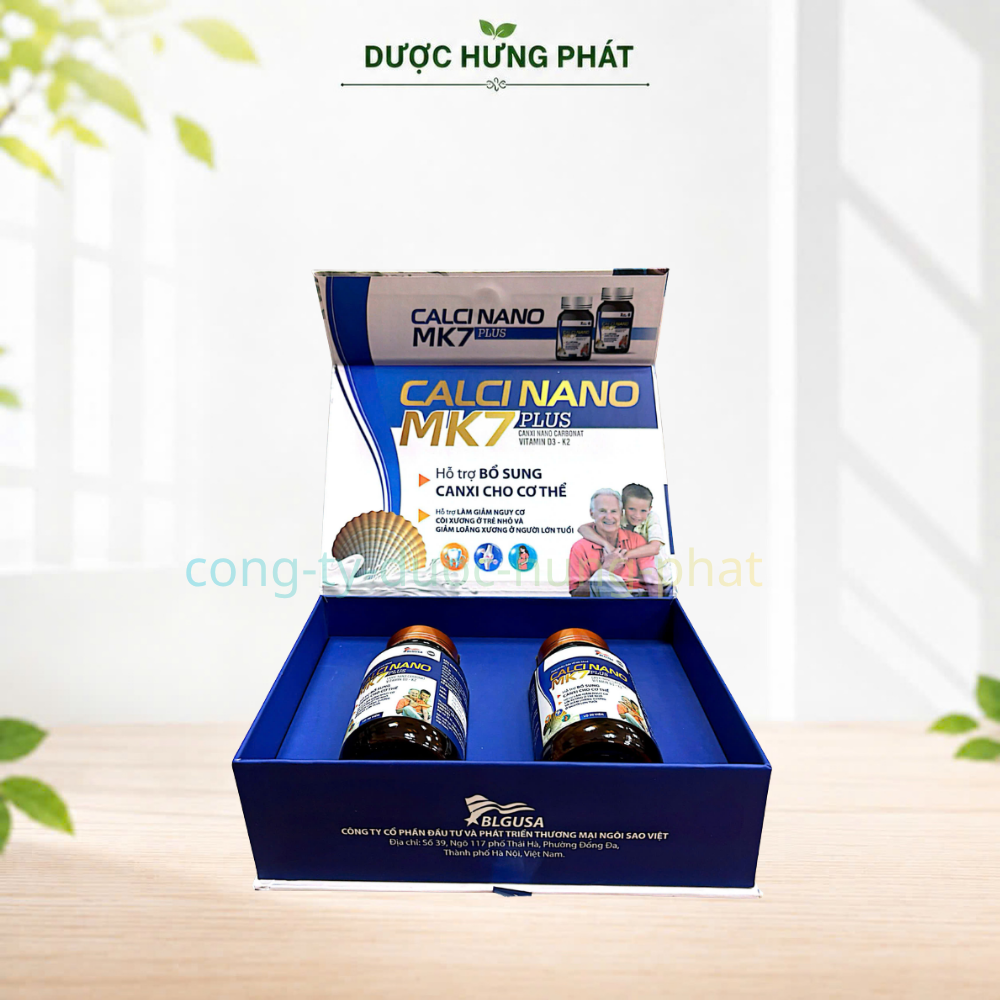 Viên uống Calcinano MK7 Plus giúp bổ sung canxi, giúp xương và răng chắc khỏe hộp 60 viên