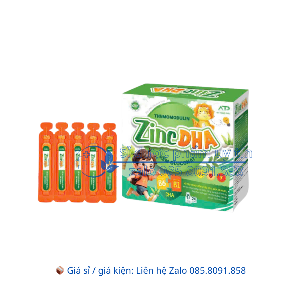 Siro Zinc DHA giúp ăn ngon, tăng cường sức khỏe, nâng cao sức đề kháng hộp 20 ống
