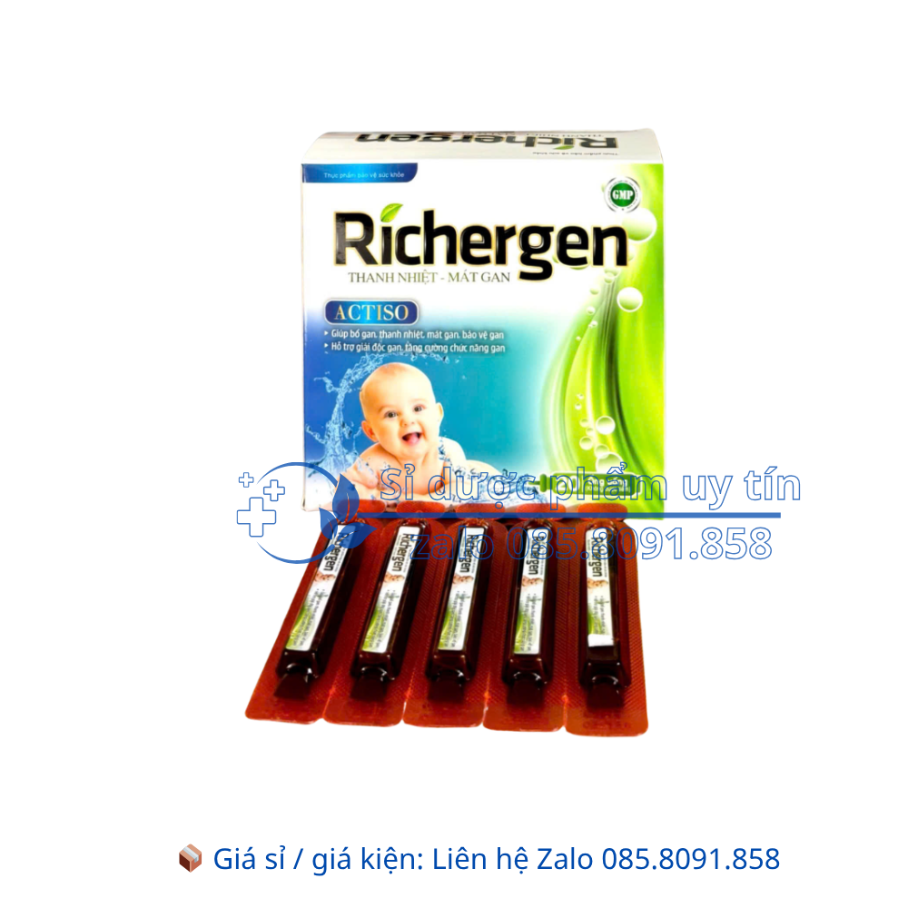Siro Richergen Thanh Nhiệt - Mát Gan giúp bổ gan, thanh nhiệt, mát gan, bảo vệ gan hộp 20 ống