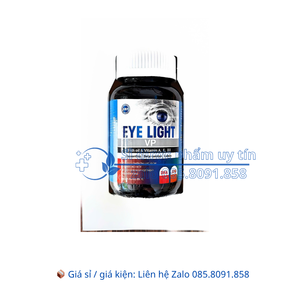 Viên uống bổ mắt Eye Light VP giúp cải thiện thị lực, giảm các biểu hiện khô mắt, mỏi mắt, giảm nguy cơ thoái hóa điểm vàng hộp 30 viên
