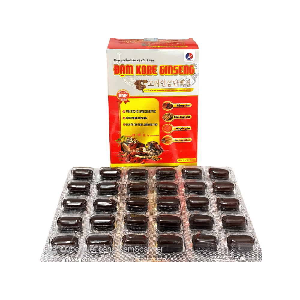 Đạm Kore Ginseng giúp ăn ngủ ngon, giảm mệt mỏi, tăng sức đề kháng hộp 60 viên