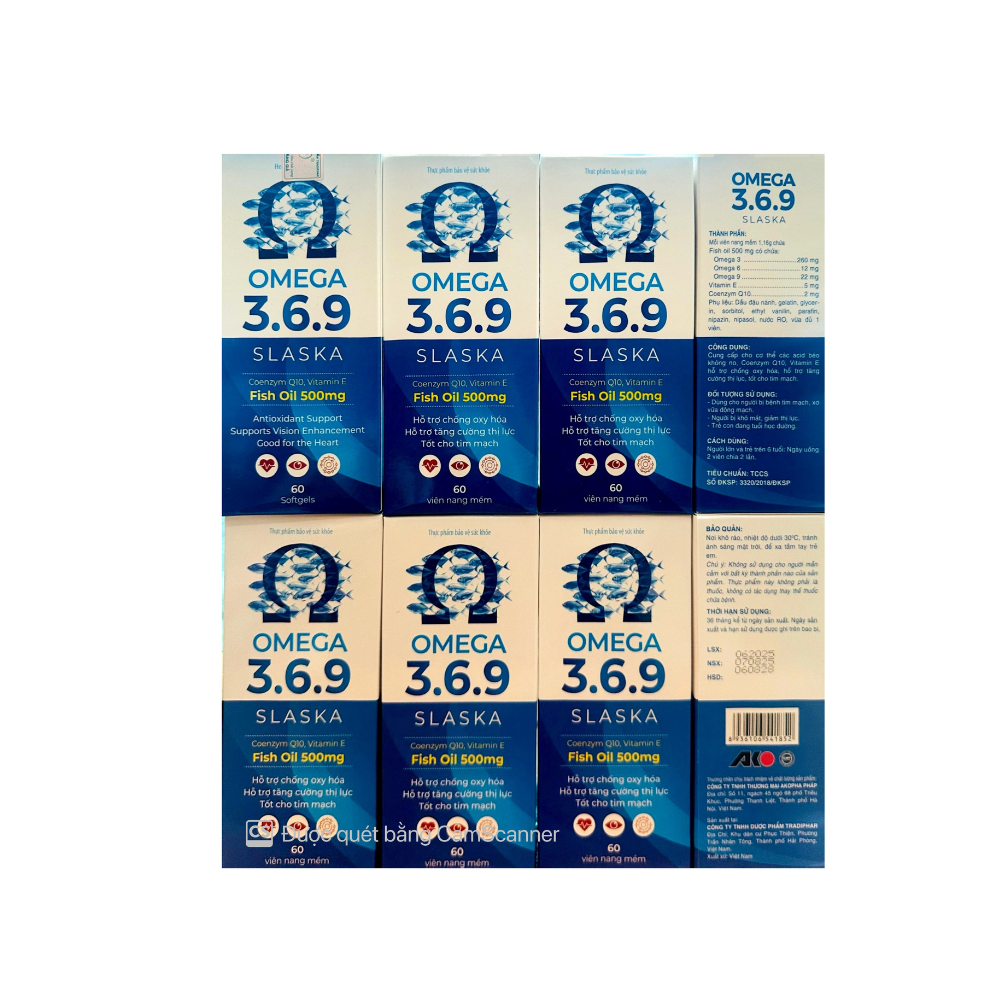 Omega 3.6.9 Slaska giúp tăng cường thị lực, tốt cho tim mạch hộp 60 viên