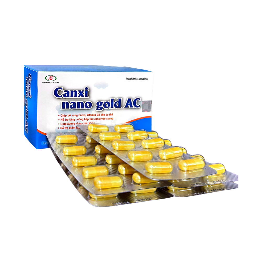 Viên uống Canxi Nano Gold AC giúp chắc khỏe xương, giảm loãng xương hộp 50 viên