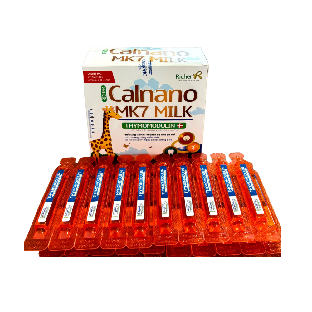 Siro Calnano Mk7 Milk Thymomodulin giúp bổ sung Canxi phát triển chiều cao hộp 20 ống