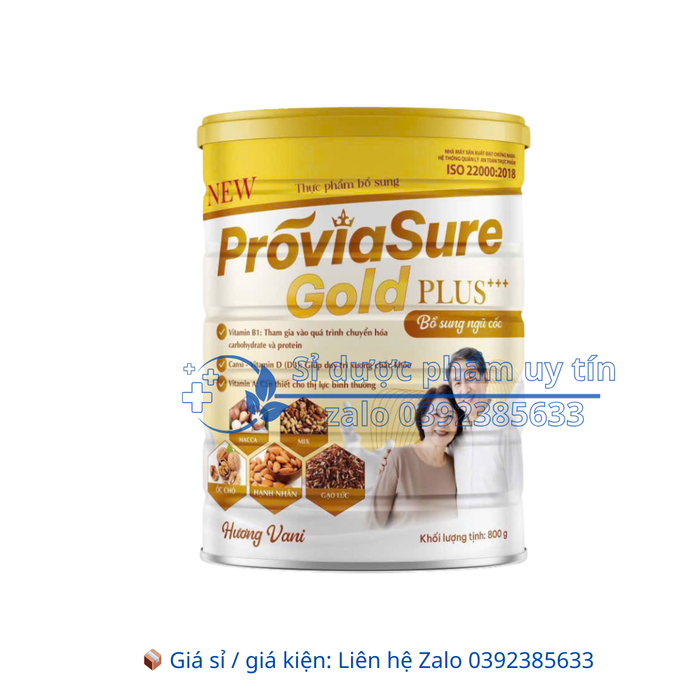 Sữa hạt Proviasure Gold Plus+++ giúp bổ sung vitamin, khoáng chất, hỗ trợ tăng cường sức khỏe hộp 800g