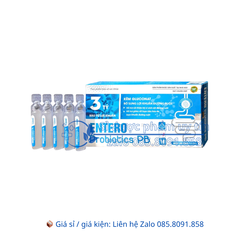 Men Entero Probiotics PB giúp bổ sung lợi khuẩn đường ruột giảm rối loạn tiêu hóa hộp 20 ống
