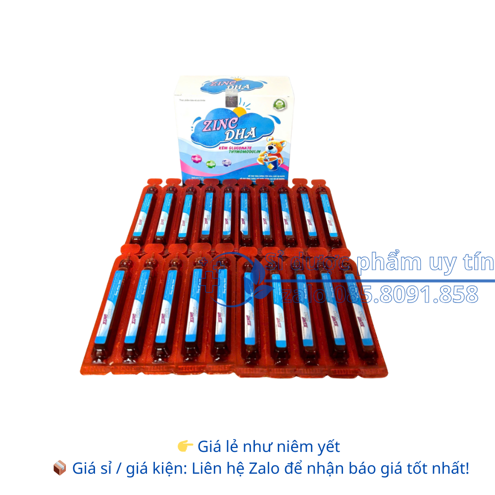 Siro Zinc DHA giúp ăn ngon, hỗ trợ tăng cường sức khỏe, nâng cao sức đề kháng hộp 20 ống