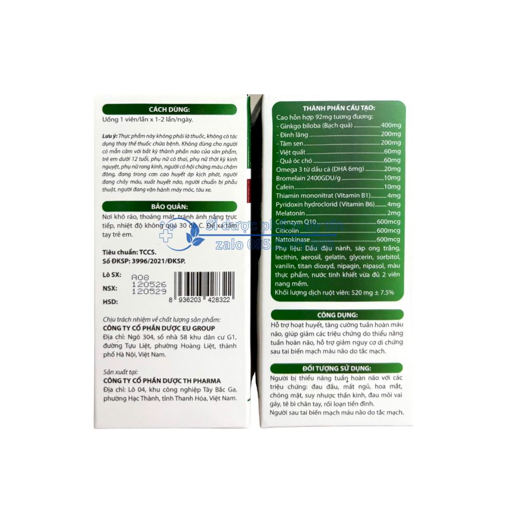 Viên uống Cere 900 - IQ giúp hoạt huyết, tăng tuần hoàn máu hộp 100 viên