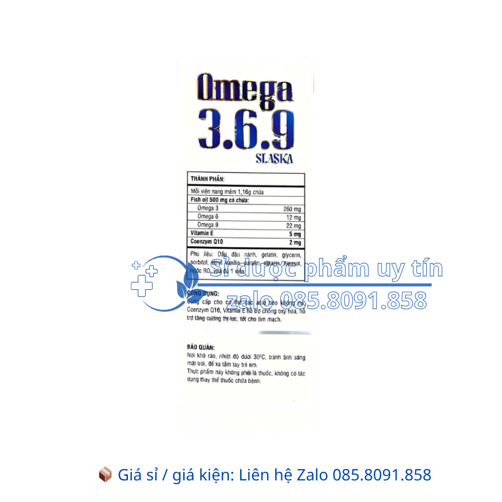 Viên uống Omega 3.6.9 Slaska Fish Oil 500mg giúp  tăng cường thị lực, tốt cho tim mạch hộp 100 viên