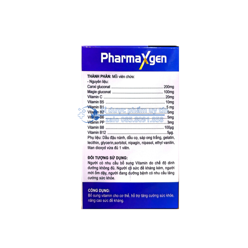 Viên uống PharmaXgen giúp bổ sung vitamin cho cơ thể, hỗ trợ tăng cường sức khỏe, nâng cao sức đề kháng hộp 100 viên