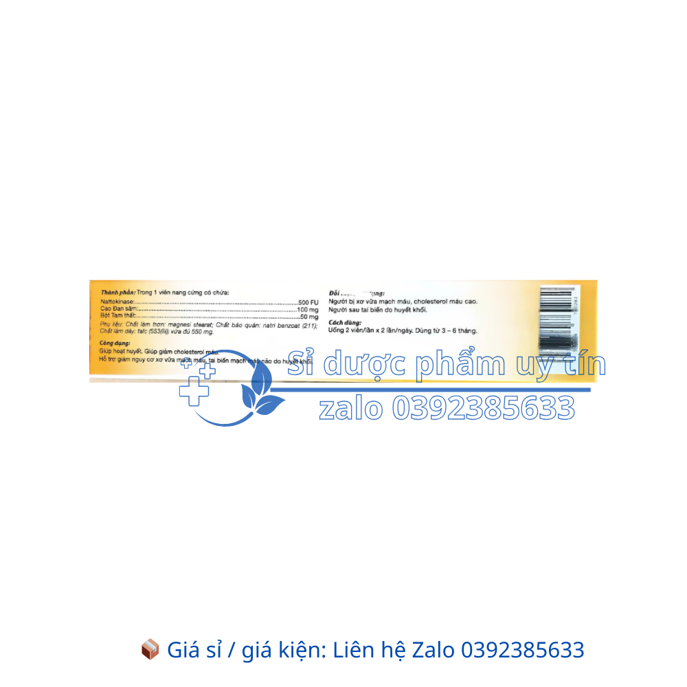 Bổ Não NattOkinase tw28 giúp hoạt huyết giúp giảm cholesterol máu hộp 30 viên